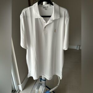 Peter Millar Summer Comforter Men’s Golf Performance Polo Shirt White Size XL